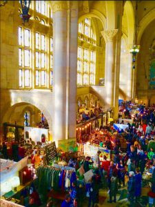 The owner of the Williamsburgh Savings Bank's retail space wants to make some changes to its architectural details. In this November 2016 photo, the space is full of Brooklyn Flea vendors and shoppers. Eagle file photos by Lore Croghan