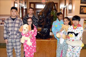 In many schools, children would not be permitted to wear their pajamas for class. But on Jan. 27, that’s exactly what Adelphi Academy of Brooklyn Adelphi allowed students to do. It’s all in the spirit of fun, school administrators said. Photo courtesy of Adelphi Academy