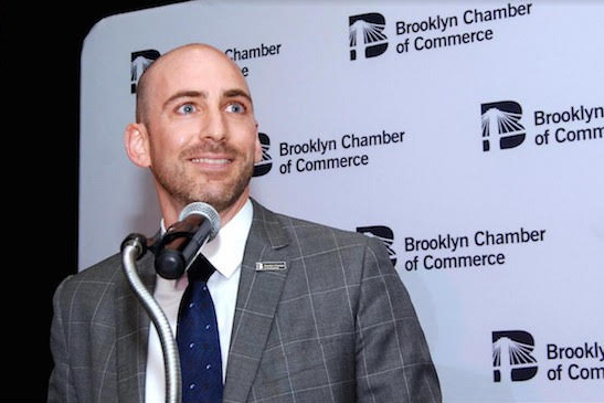 In one of his first major acts as president and CEO of the Brooklyn Chamber of Commerce, Andrew Hoan hosted a congressional political forum at One Metrotech Center on Feb. 6. Eagle file photo by Arthur De Gaeta