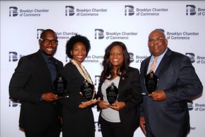Shown from left: Black History Month award winners Charles Archer, Yvonne Riley-Tepie, state Assemblymember Rodneyse Bichotte and Kenneth Mbonu. Eagle photos by Arthur De Gaeta
