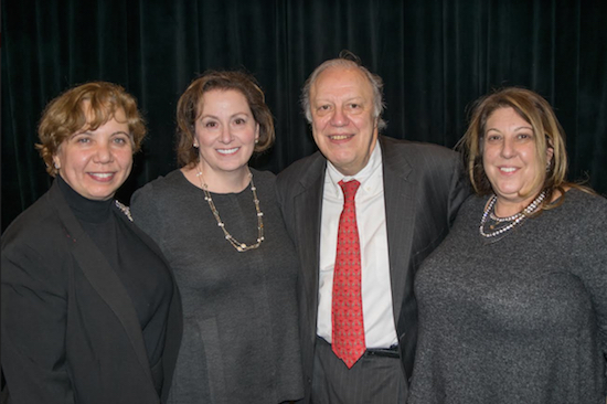 Three local bar associations, including the Catholic Lawyers Guild, the Brandeis Society and the Muslim Bar Association of New York, hosted a discussion on immigration last week. Pictured from left: Hon. Lizette Colon, president of the Catholic Lawyers Guild; Hon. Miriam Cyrulnik, president of the Brandeis Society; Hon. Robert J. Miller; and Aimee Richter, president-elect of the Brooklyn Bar Association. Eagle photos by Rob Abruzzese