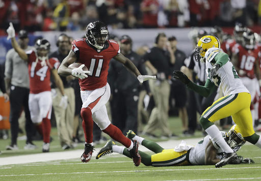 Atlanta Falcons star wide receiver Julio Jones celebrates his birthday today. AP Photo/David Goldman