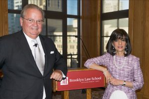 Dean Nicholas Allard and Brooklyn Law School honored Judge Rachel Freier, one of its trailblazers with a special event at the law school this week. Eagle photo by Rob Abruzzese