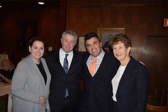 The Brandeis Society continued its annual Purim luncheon tradition. Pictured from left: Hon. Miriam Cyrulnik, president of the Brooklyn Brandeis Society; Andrew Fallek; Richard Klass; and Hon. Katherine A. Levine. Eagle photos by Rob Abruzzese
