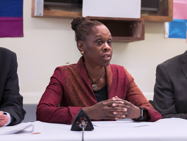 First lady Chirlane McCray, commenting on the Senate vote that will allow states to defund Planned Parenthood, said, the Senate “just voted to drag us women back into the dark ages.” File photo by Michael Appleton/Mayoral Photography Office