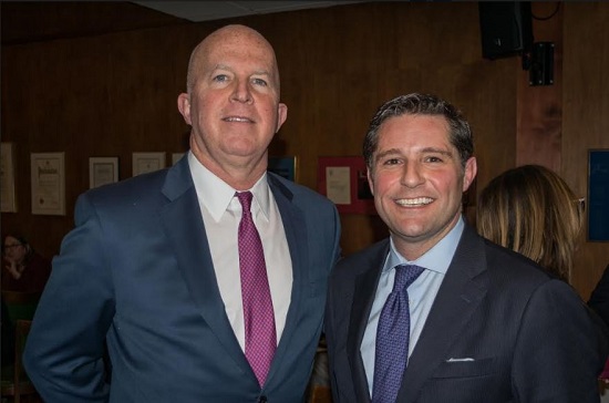 The Kings County Criminal Bar Association and President Michael Cibella (right) hosted NYPD Commissioner James P. O’Neill, who introduced himself at their monthly meeting. Eagle photos by Rob Abruzzese