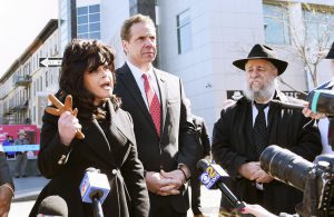 Gov. Andrew Cuomo met with Jewish Children’s Museum founder Devorah Halberstam, Jewish leaders and law enforcement officials on Thursday following an emailed bomb threat. Photo by Kevin P. Coughlin/Office of Governor Andrew Cuomo