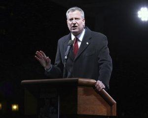 Bill de Blasio's fundraising will not result in criminal charges. AP photo