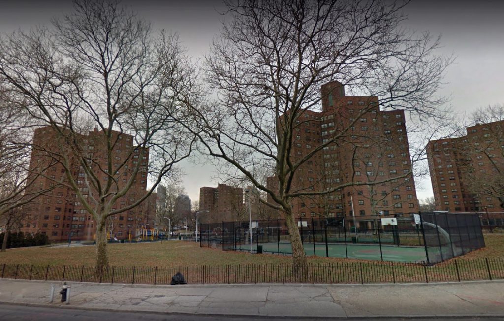 NYC officials expressed dismay at news that the federal government plans to reduce New York City Housing Authority’s (NYCHA) funds by $35 million, and possibly more. Shown: The Farragut Houses in Downtown Brooklyn, one of 328 public housing developments across the five boroughs. Photo data © Google Maps