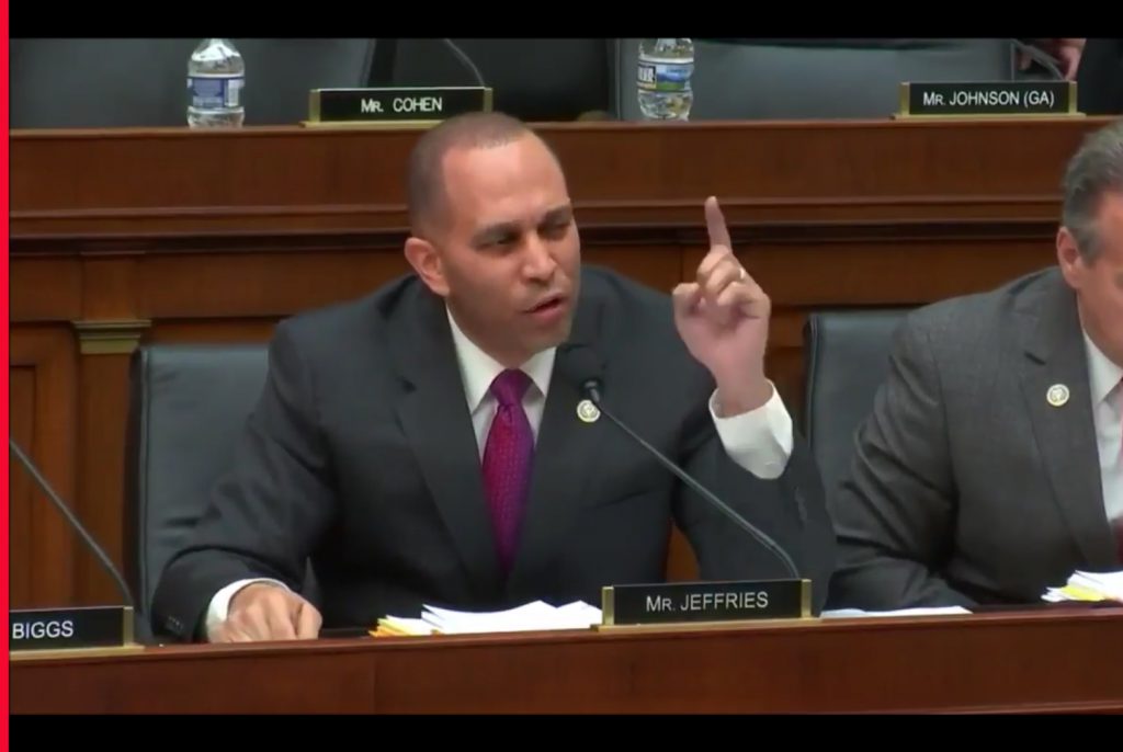 House Judiciary Committee Republicans voted down a resolution introduced by U.S. Rep. Hakeem Jeffries seeking an investigation of the Trump administration’s ties to Russia. Video grab courtesy of the office of U.S. Rep. Hakeem Jeffries
