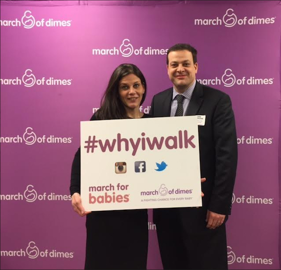 John Quaglione and his sister, Lauren Giannone, take part in the March for Babies every year to raise awareness of the need for services for premature infants. Photo courtesy of John Quaglione