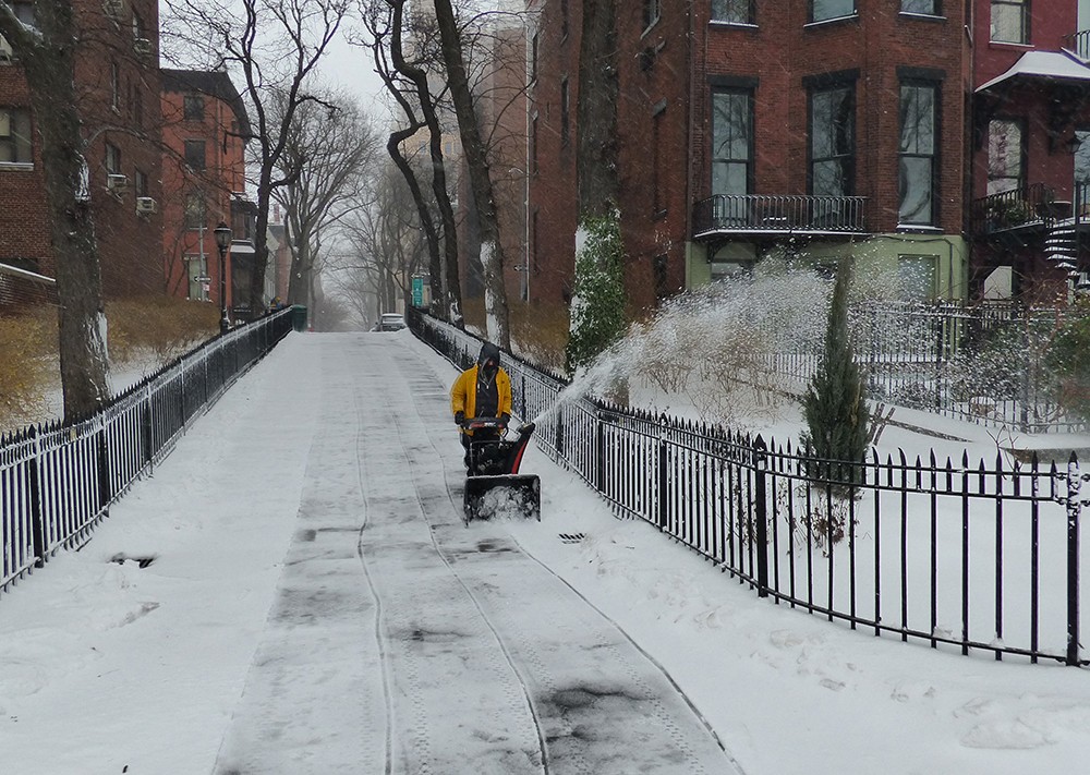 Kudos to the valiant Parks Department workers who braved the worst of Stella to keep the walkways clear on the Promenade.