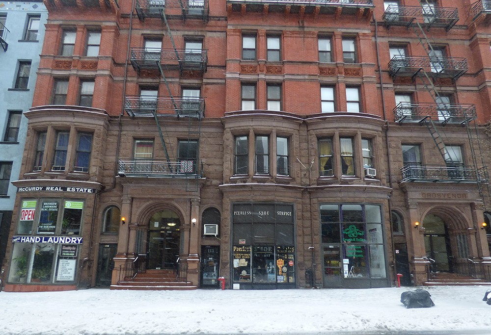 In the snow, these storefronts look much like they did decades ago.