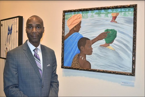 After being wrongfully incarcerated for 28 years, Ndume Olatushani now paints and works as an advocate against the death penalty and mass incarceration. His artwork is now on display at the Federal Courthouse in Downtown Brooklyn through May 20th. Photos by Rob Abruzzese.