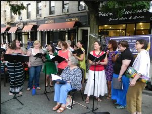 The Bella Voce Singers have performed at several venues in Brooklyn over the past few years, including a Summer Stroll on 3rd outdoor event in 2014. Eagle file photo by Paula Katinas