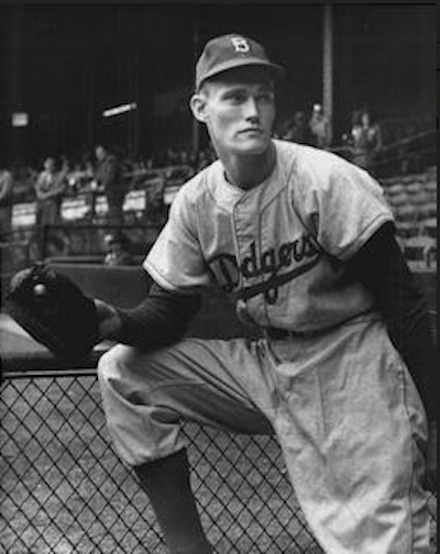 Chuck Connors during his stint at first base with the Brooklyn Dodgers in 1949. Photos courtesy of ourchuckconnors.com