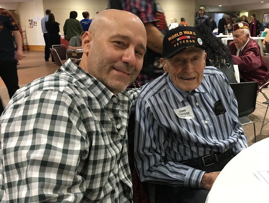 WW II veteran John Cortese with his son John Cortese Jr.