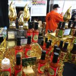 Ohio-based company CAJohn’s showcases its array of Firehouse sauces and multiple expo awards. Eagle photos by Andy Katz