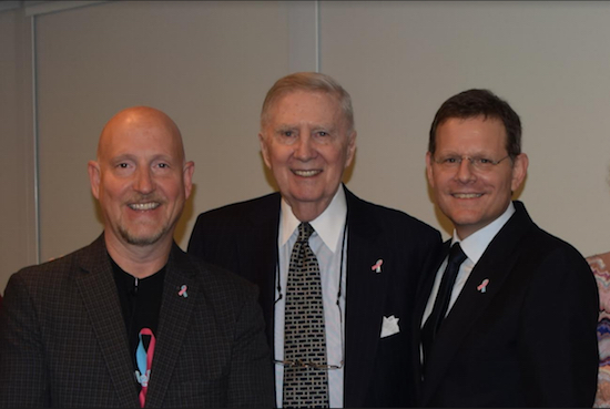 From left: Michael Singer, Roy Reardon and Dr. Clifford A. Hudis spoke at a JALBCA event on the dangers of male breast cancer that took place last week. Eagle photos by Rob Abruzzese