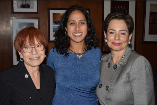 The NYSBA brought together many of the local bar associations for a CLE on implicit bias on Thursday. Pictured from left: Hon. Marsha Steinhardt, Pooja Kothari and Helene Blank. Eagle photos by Rob Abruzzese