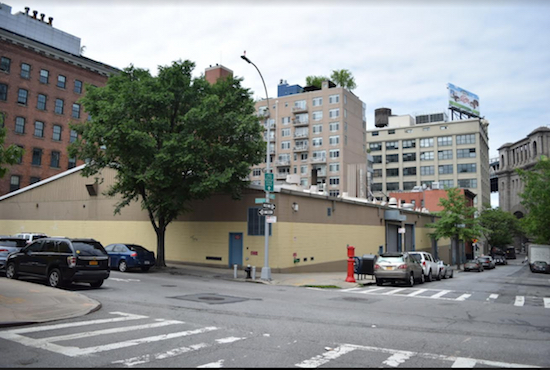 Developer Jeffrey Gershon is buying 74 Adams St., the building on this DUMBO corner, from the Jehovah's Witnesses. Eagle photo by Rob Abruzzese