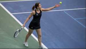 Freshman Ana Leonte will deliver her serve in Malibu, California on May 12 as LIU Brooklyn’s newly crowned championship tennis team will meet No. 11 Pepperdine in the opening round of the NCAA Tournament. Photo courtesy of LIU Brooklyn Athletics