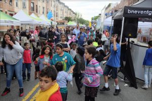 Bay Ridge Avenue filled with families attending Rock the Block. Eagle photos by Andy Katz