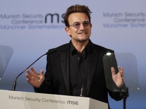 U2 lead singer, and humanitarian, Bono celebrates his birthday today. AP Photo/Matthias Schrader