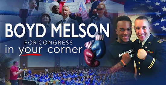 Boyd Melson has created a poster to promote his candidacy. Photo courtesy of Melson campaign