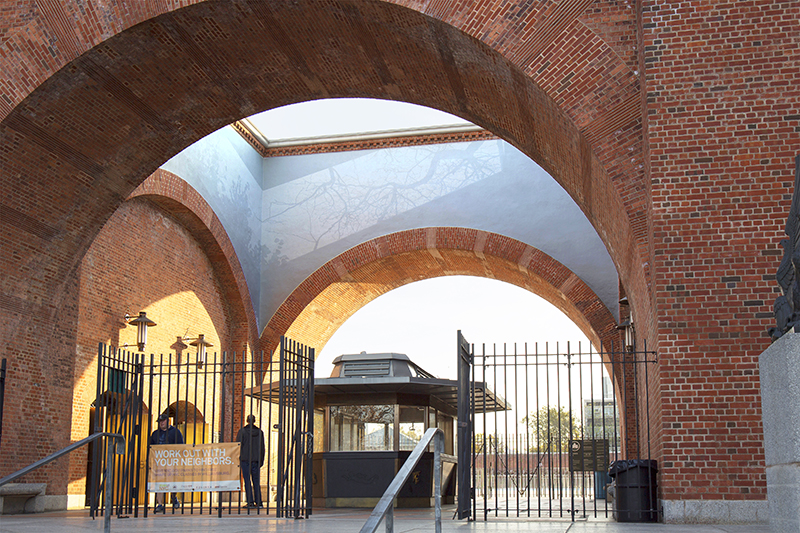 The subtle and elegant Double Sun by Mary Temple, at McCarren Park Play Center. Photos courtesy of the NYC Design Commission