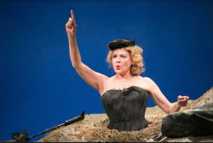 Dianne Wiest plays Winnie in “Happy Days” at Theatre for a New Audience's Polonsky Shakespeare Center in Fort Greene. Photo by Gerry Goodstein