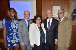 The Brooklyn Bar Association hosted a CLE that gave a rundown of the changes to the NYC Office of Administrative Trials and Hearings. Pictured from left: Amber Evans, Hon. Raymond E. Kramer, Maria Marchiano, Hon. Fidel F. Del Valle and Steve Cohn. Eagle photos by Rob Abruzzese