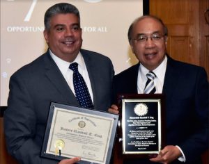 Acting District Attorney Eric Gonzalez with Judicial Award recipient Presiding Justice Randall T. Eng, of the New York Supreme Court Appellate Division, Second Department during an Asian Pacific American Heritage Month celebration at Brooklyn Law School last Tuesday. Photos courtesy of the Brooklyn DA’s Office