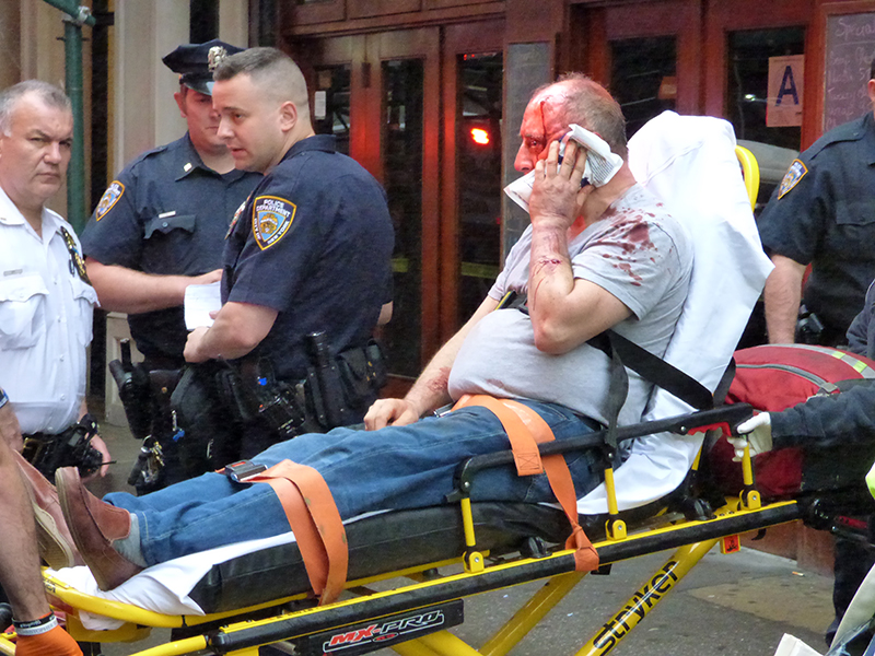 The proprietor of a jewelry repair shop on Court Street in Brooklyn Heights was savagely pistol whipped and robbed Thursday afternoon.  Photos by Mary Frost