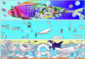 Murals by finalist Danielle Mastrion, Sheena Haruka Aoki and Sheena Wong Shue. Images courtesy of NY Aquarium