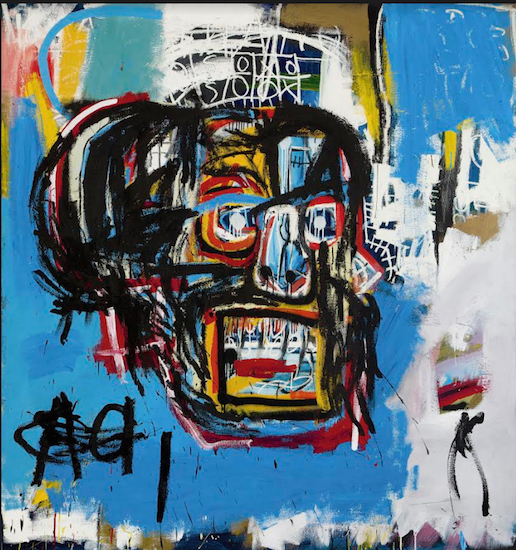 This undated photo provided by Sotheby's shows Brooklyn native Jean-Michel Basquiat's Masterpiece "Untitled." The sale of the artwork on May 18, 2017, in Manhattan was an auction record for the artist. It also set a record price for an American artist at auction. The late artist will be inducted into Brooklyn’s Celebrity Path at the second annual Central Brooklyn Arts & Culture Weekend June 10-11. Sotheby's via AP