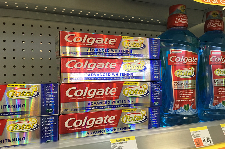 Scientists are warning consumers to avoid products with antibacterial chemicals such as triclosan, an ingredient used in soaps, toothpaste — including Colgate Total — and countless other products. Photo by Mary Frost