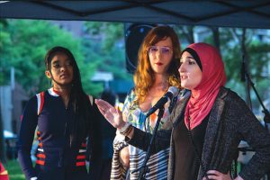 From left: Tamika Mallory, Ms. Bob Bland and Linda Sarsour. Eagles photo by Francesca N. Tate