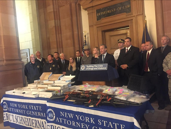 “Operation Wrecking Ball” led to 19 arrests and 226 charges for drug traffickers who delivered cocaine they referred to as “Miley Cyrus” from Brooklyn to Albany, New York. Photo courtesy of the Attorney General’s Office