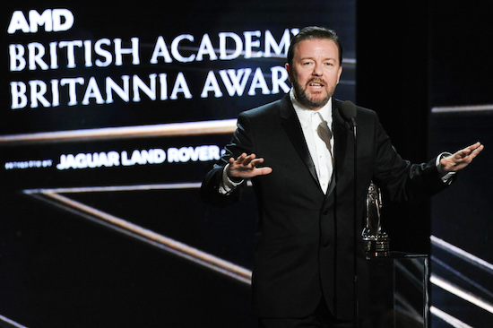 Comedian Ricky Gervais celebrates his birthday today. Photo by Richard Shotwell/Invision/AP