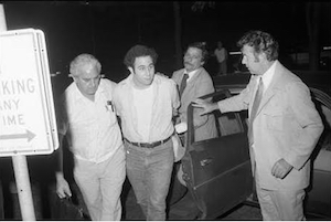 This old black and white photo from 1977 shows David Berkowitz in police custody. Photo courtesy of the Smithsonian Channel
