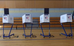 New York is taking action to assess the threats to the cyber security of New York’s elections, Gov. Andrew Cuomo said. Shown: Voting stations in Downtown Brooklyn awaiting voters during the 2016 primary election. Eagle photo by Mary Frost