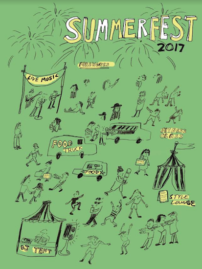 Stephanie Becker, an artist from Brooklyn, created this wining entry in the Cross County Shopping Center’s SummerFest Poster Contest. Photo courtesy of SummerFest