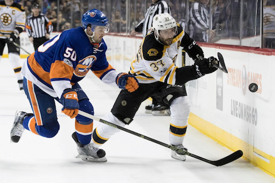 Young defenseman Adam Pelech hopes to continue shadowing opponents along the boards for the Islanders after inking a four-year contract with the team on Monday. AP Photo by Mary Altaffer