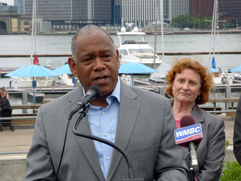 NYC Parks Commissioner Mitchell Silver and Assemblymember Jo Anne Simon.
