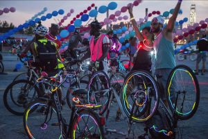 On Saturday, there will be a parade of lights whirling and whizzing down the shores of the borough as part of the second annual Brooklyn Bike Rave, a unique event where hundreds of cyclists party and pedal en masse down a 7-mile route. The trip spans Greenpoint, Williamsburg, DUMBO, the Navy Yard and Brooklyn Bridge Park. Photos courtesy of Brooklyn Greenway Initiative