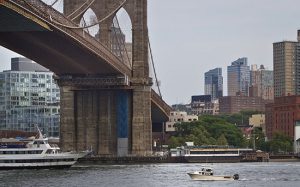 A disturbed man leapt from the Brooklyn Bridge on Thursday morning. His body was discovered several hours later off  of the Bay Ridge shoreline. AP Photo/Bebeto Matthews