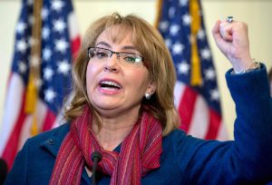 In this March 4, 2015 photo, former U.S. Rep. Gabby Giffords (D-Ariz.), speaks on Capitol Hill in Washington about bipartisan legislation on gun safety. AP Photo/Carolyn Kaster, File