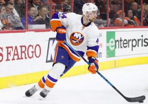 Isles defenseman Calvin de Haan is happy to be back in Brooklyn next year as the team has some unfinished business following a furious push toward the playoffs that came up a point short in 2016-17. AP Photo by Chris Szagola