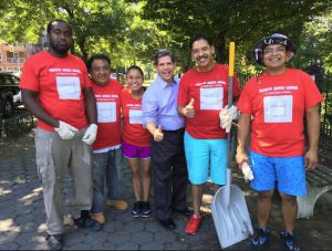 City Councilmember Vincent Gentile (center) with volunteers from the Workers Justice Project. Photos courtesy of Vincent Gentile